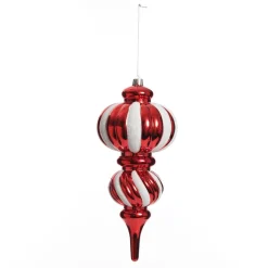 Large Red and White Stripe Candy Christmas Drop Hanging Decoration Fashion