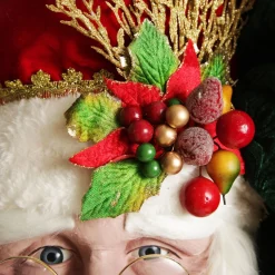 Large Santa Head with Red and Green Christmas Wall Hanging Cheap