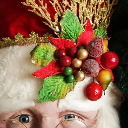 Large Santa Head with Red and Green Christmas Wall Hanging Cheap