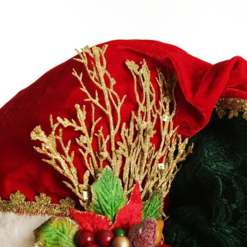Large Santa Head with Red and Green Christmas Wall Hanging Cheap