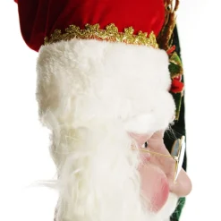 Large Santa Head with Red and Green Christmas Wall Hanging Cheap
