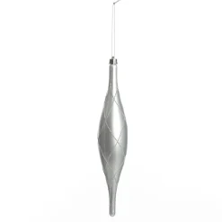 Large SIlver Christmas Long Drop Decoration - Set of 3 Hot