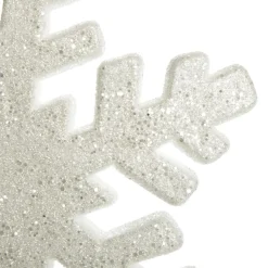 Large White Glitter Hanging Snowflake Shop