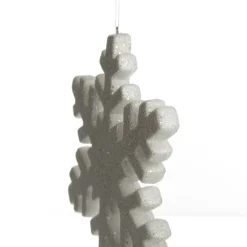 Large White Glitter Hanging Snowflake Shop