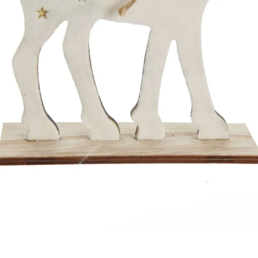 Large White Wood Deers with Gold Glitter Ornaments -Set of 2 Flash Sale