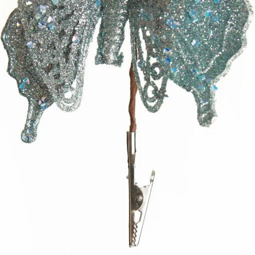Light Blue Glitter Butterfly Clip Sale
