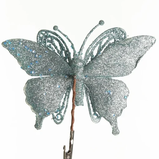 Light Blue Glitter Butterfly Clip Sale