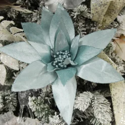 Light Blue Lily Flower Stem with Glitter Trim Shop