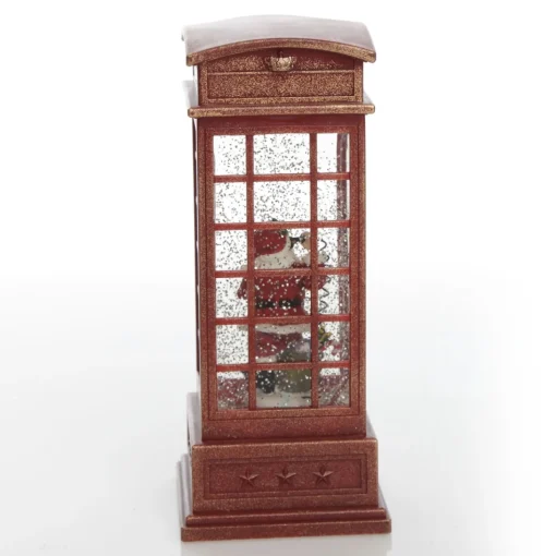 Light Up Musical Telephone Booth with Santa Christmas Ornament Fashion