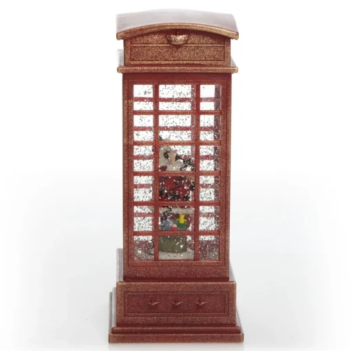 Light Up Musical Telephone Booth with Santa Christmas Ornament Fashion