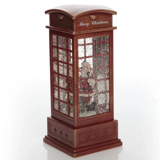 Light Up Musical Telephone Booth with Santa Christmas Ornament Fashion