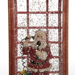 Light Up Musical Telephone Booth with Santa Christmas Ornament Fashion