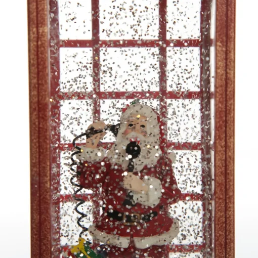 Light Up Musical Telephone Booth with Santa Christmas Ornament Fashion