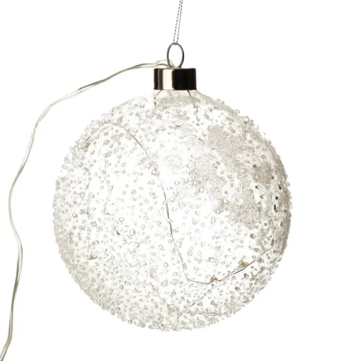 Lightup Clear Glass Glitter Bauble Outlet