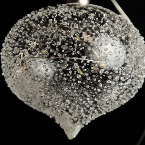Lightup Clear Glass Glitter Bauble Sale
