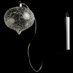 Lightup Clear Glass Glitter Bauble Sale