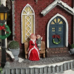 Lightup Musical Large Red Winter House Christmas Ornament Clearance