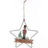 Lightup Wire Star Hanging Christmas Ornament with Nutcracker Guard Outlet