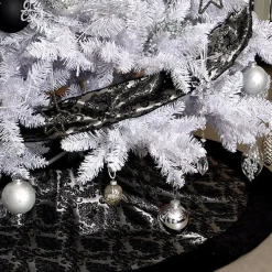 Luxe Damask Jacquard Christmas Tree Skirt Store