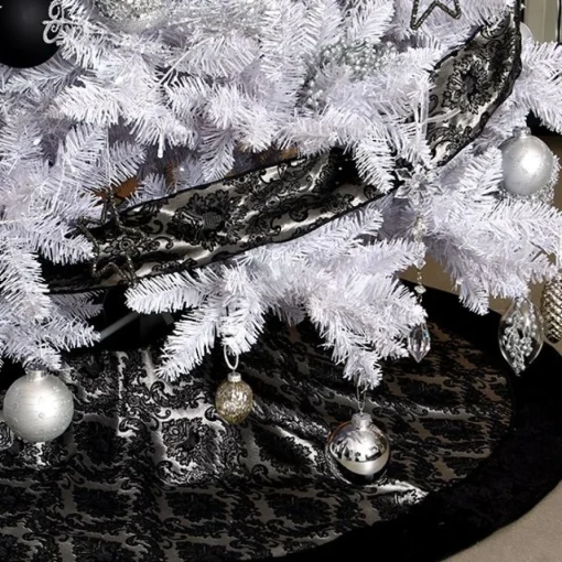 Luxe Damask Jacquard Christmas Tree Skirt Store