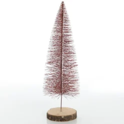 Medium Burgundy Wire Christmas Tree with Wood Base Best