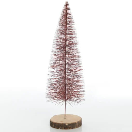 Medium Burgundy Wire Christmas Tree with Wood Base Best