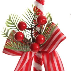 Medium Chenille Stick Christmas Candy Cane with Pine and Berries - Set of 2 Sale