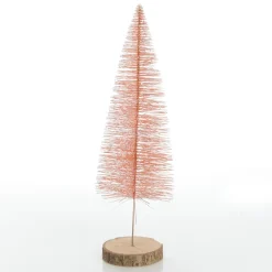 Medium Coral Wire Christmas Tree with Wood Base Discount