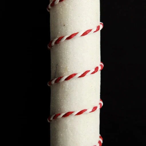 Medium Glitter with Braid and Twine Candy Cane Christmas Decoration - Set of 2 Clearance