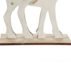 Medium White Wood Deers with Gold Glitter Ornaments -Set of 2 Sale