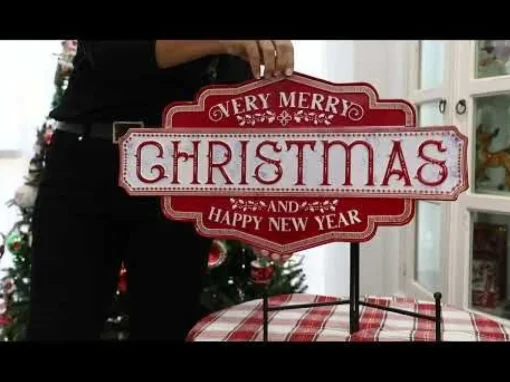 Merry Christmas and Happy New Year Retro Metal Christmas Sign Fashion