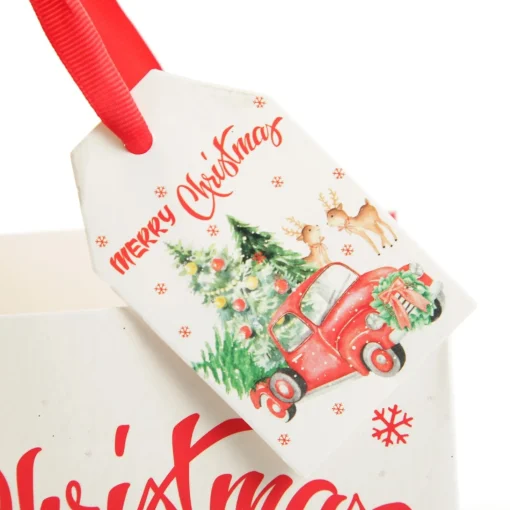 Merry Christmas Gift Bag - Red Ute with Deer Best