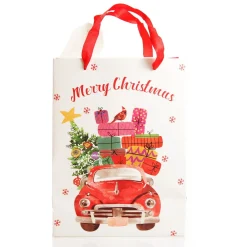 Merry Christmas Gift Bag - Red Car with Presents Best