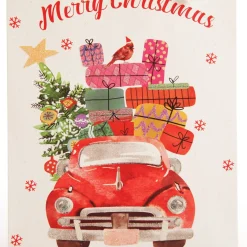 Merry Christmas Gift Bag - Red Car with Presents Best