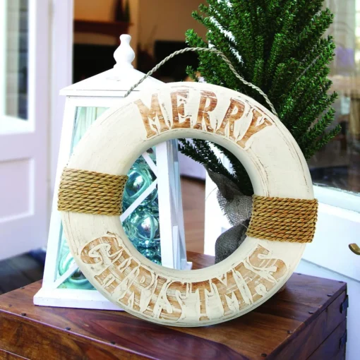 Merry Christmas Life Buoy Beach Wreath Store