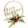 Merry Christmas Metal Hoop wth Florals Cheap