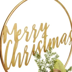 Merry Christmas Metal Hoop wth Florals Cheap