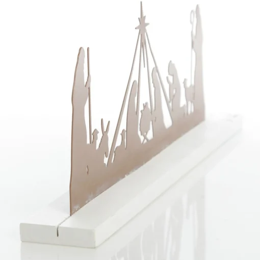 Metal Cutout Nativity Scene Ornament New