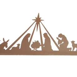 Metal Cutout Nativity Scene Ornament New