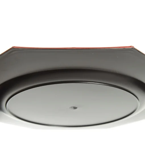 Metallic Red Christmas Charger Plate with Bamboo Pattern Trim Clearance