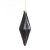 Midnight Blue Ribbed Teardrop Christmas Bauble Sale