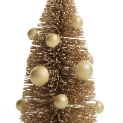 Mini Antique Gold Bottle Brush Tree with Pearls - Set of 2 Sale