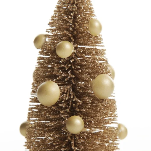 Mini Antique Gold Bottle Brush Tree with Pearls - Set of 2 Sale