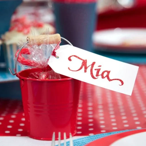 Mini Tin Bucket Red Store