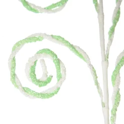 Mint and White Chenille Stick Candy Cane Christmas Pick Cheap