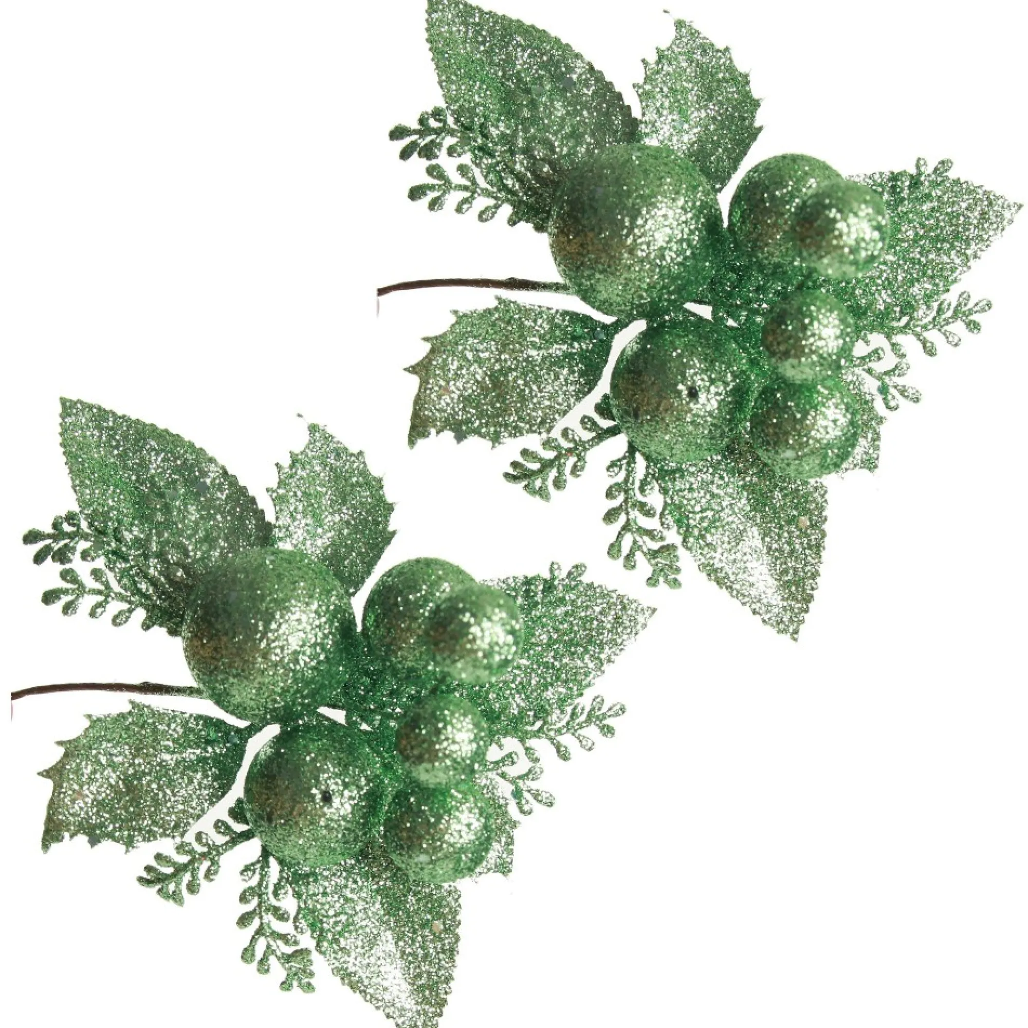 Mint Glitter Ball and Leaf Pick - Set of 2 Mint Glitter Ball And Leaf Pick - Set Of 2 Cheap