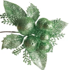Mint Glitter Ball and Leaf Pick - Set of 2 Mint Glitter Ball And Leaf Pick - Set Of 2 Cheap