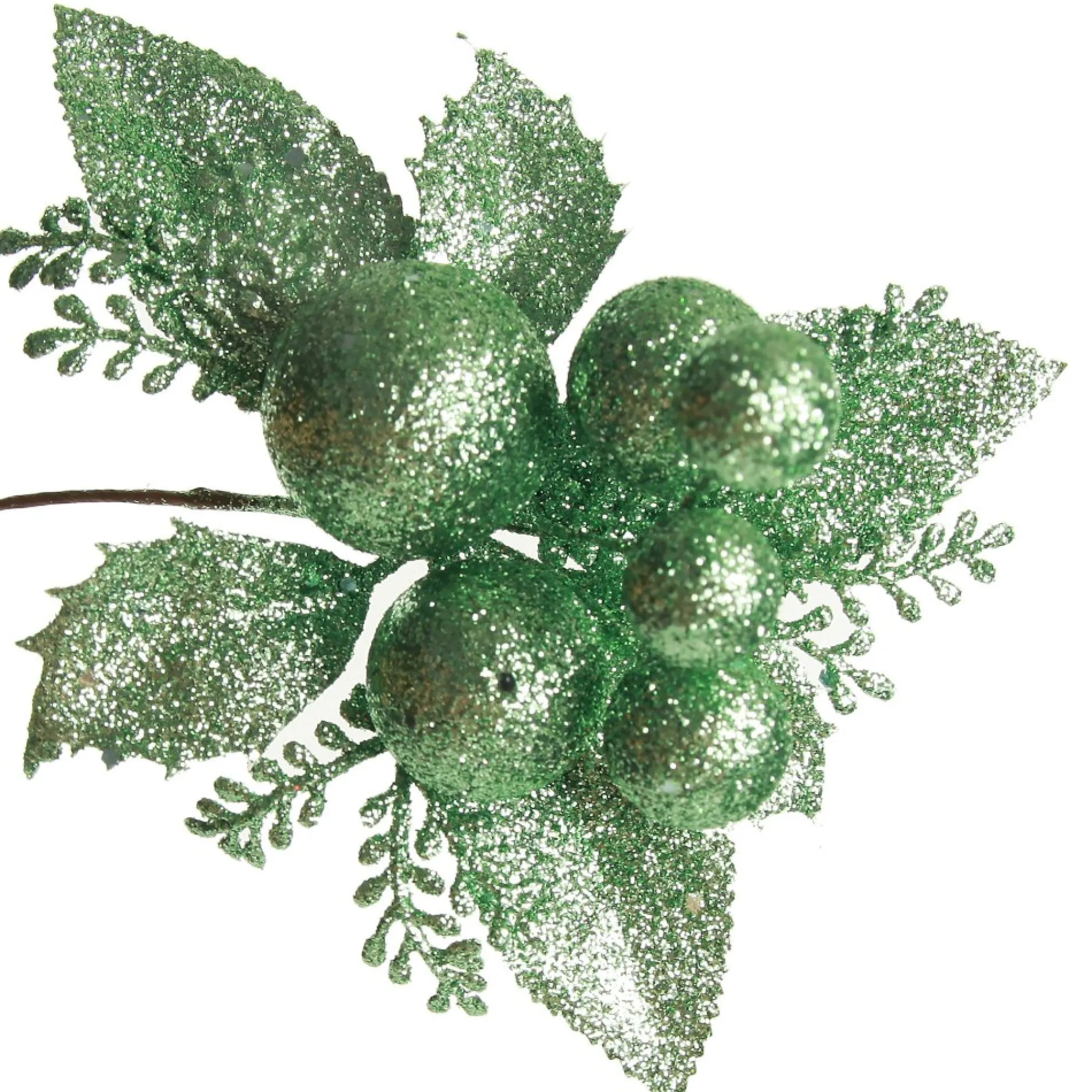 Mint Glitter Ball and Leaf Pick - Set of 2 Mint Glitter Ball And Leaf Pick - Set Of 2 Cheap