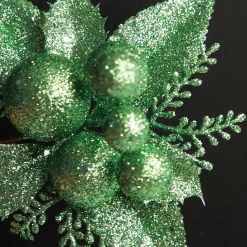 Mint Glitter Ball and Leaf Pick - Set of 2 Mint Glitter Ball And Leaf Pick - Set Of 2 Cheap