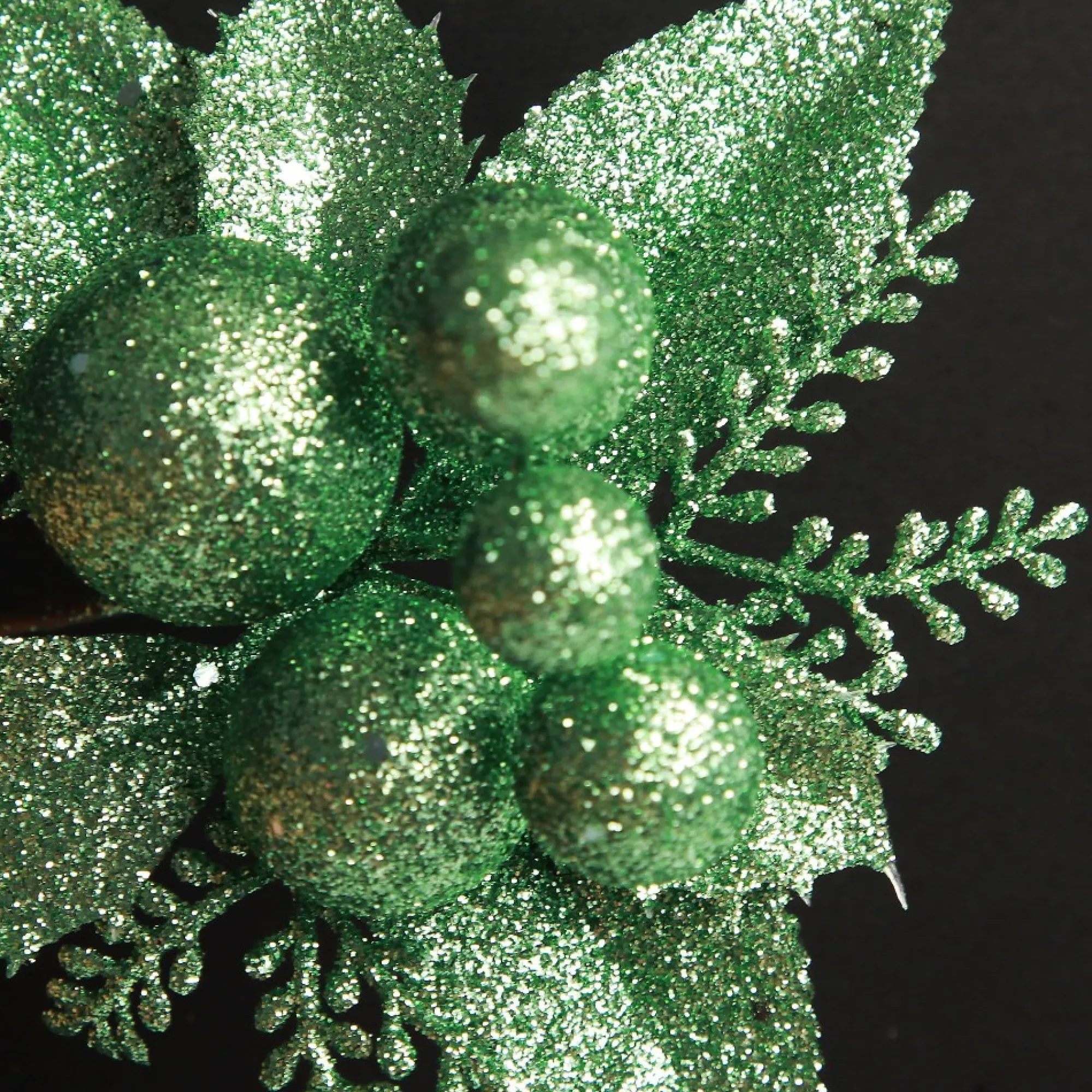 Mint Glitter Ball and Leaf Pick - Set of 2 Mint Glitter Ball And Leaf Pick - Set Of 2 Cheap